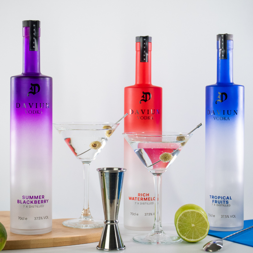Daviun Vodka 3 Flavour Collections (Luminous Bottles)